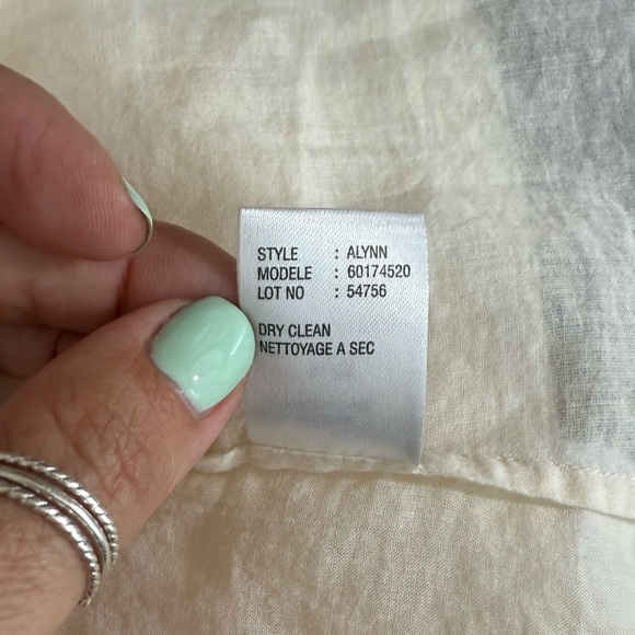 Theory Cream Notched Collar Button Down Shirt - Picture 9 of 13